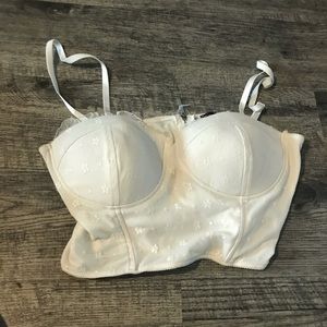 white corset floral top XL